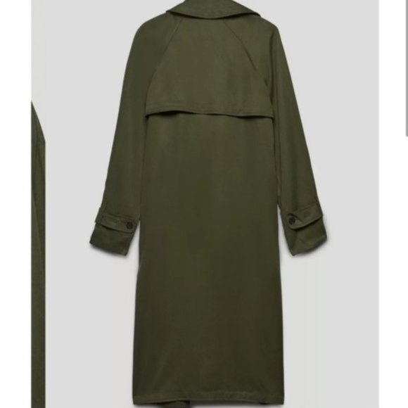 Aritzia Babaton Monterey (Green) Lawson Open Trench Coat - M - Picture 12 of 14